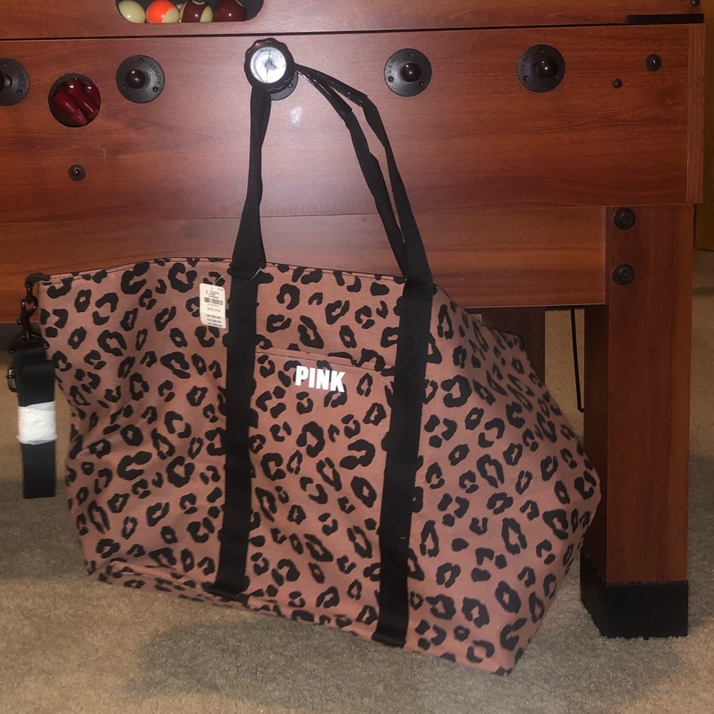 Pink weekender bag